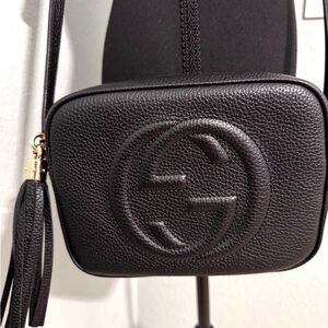 Gucci Black Pebbled Leather Crossbody Bag